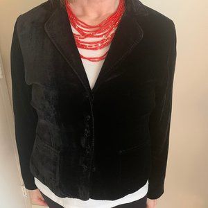 Eileen Fisher Black Velvet 5-Button Blazer